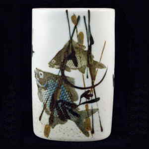 Nils Thorsson design for royal copenhagen diane series vase naturalistic fish motif